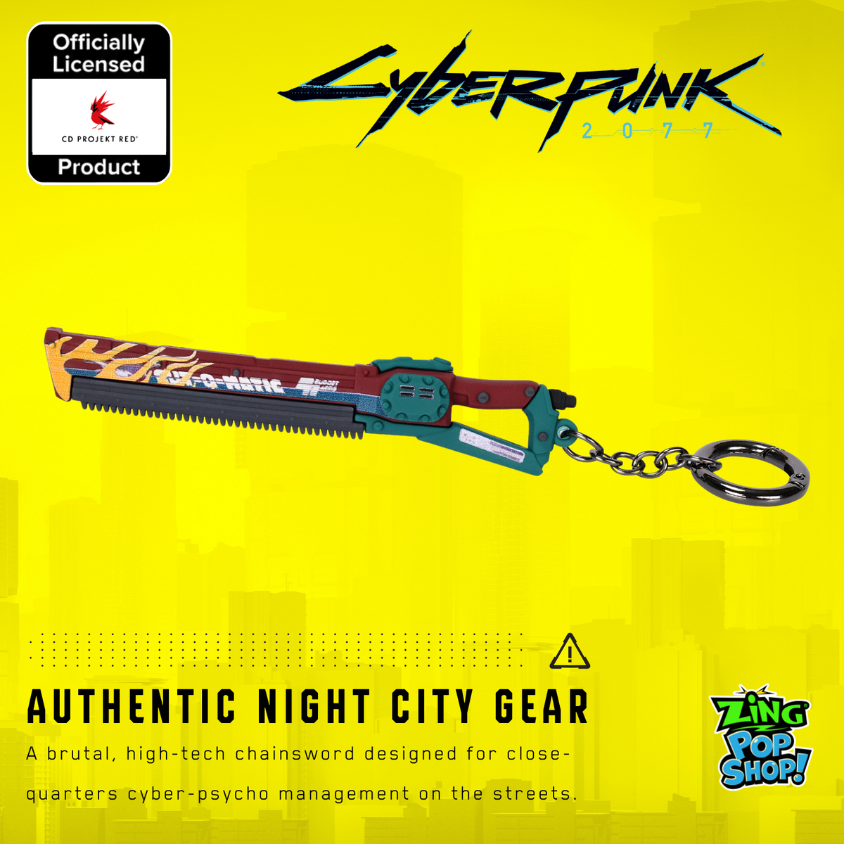 Cyberpunk 2077 CUT-O-MATIC Melee Saw 3D PVC Keychain โ Officially Licensed Collectible