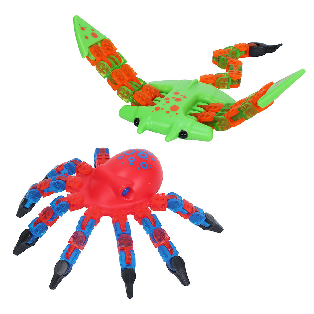 toy sea monsters Zing Klixx Creaturez Combo Pack Ocean Series, Create Stop Motion Animation, Click Fidget Toys for Stress Relief, Great