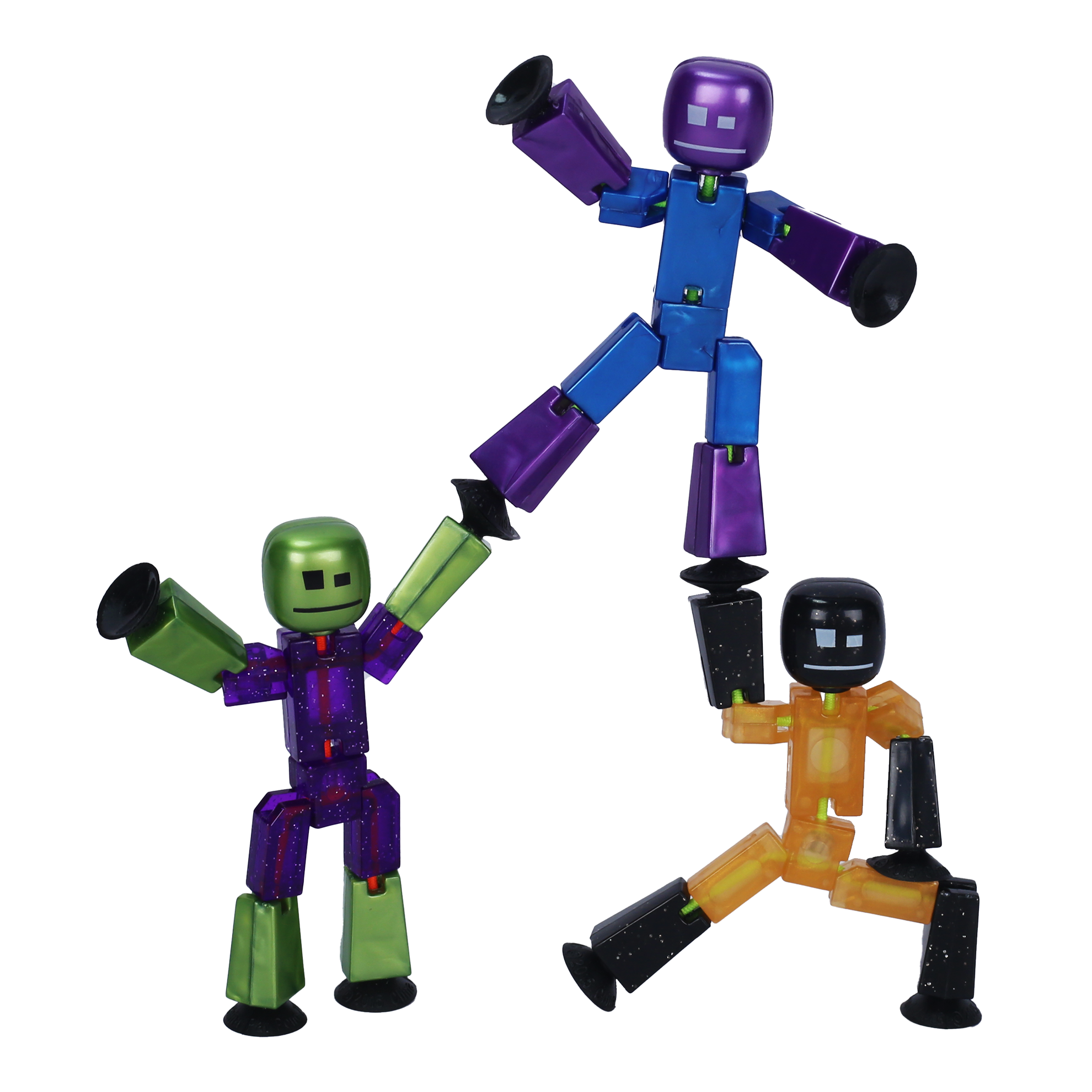 StikBot Shinies 3-Pack – Exclusive Chrome & Crystal Stop Motion Animation Figures