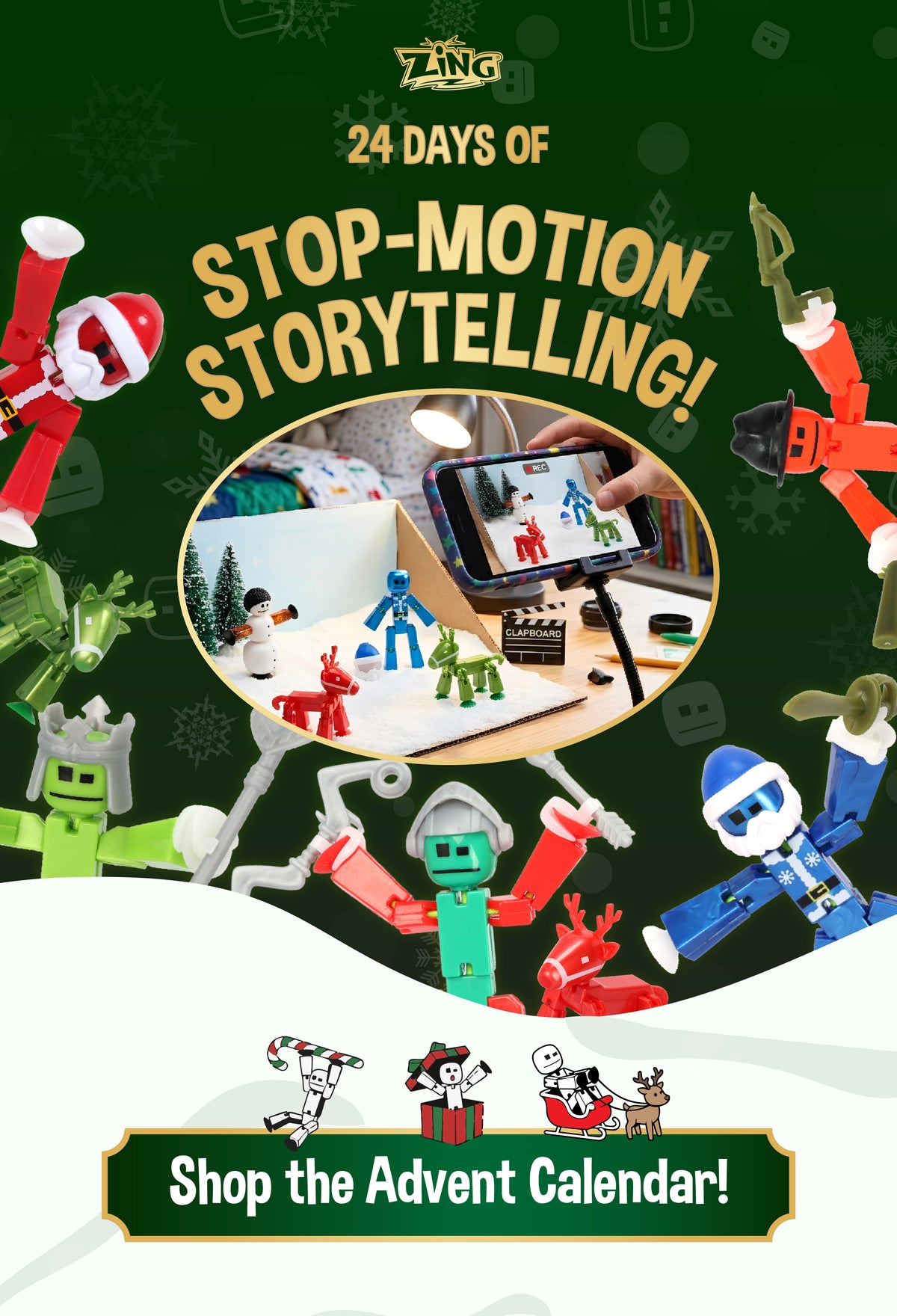 StikBot Advent Calendar 2026 holiday banner with festive StikBot characters and stop-motion scene