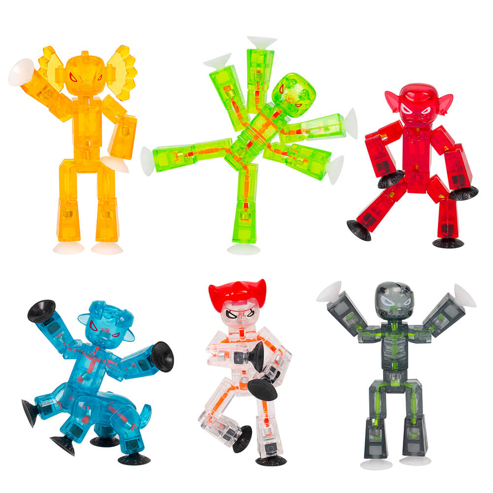 Zing Toys zing stikbot series 4 - color 6 piece posable action figure set -  for stop motion animation