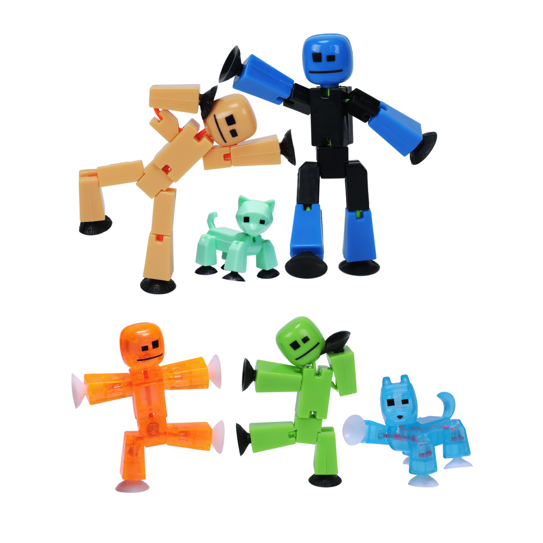 Stikbot Keychain StikBot Family Pack (NEW Colors): Stop Motion Family Fun!