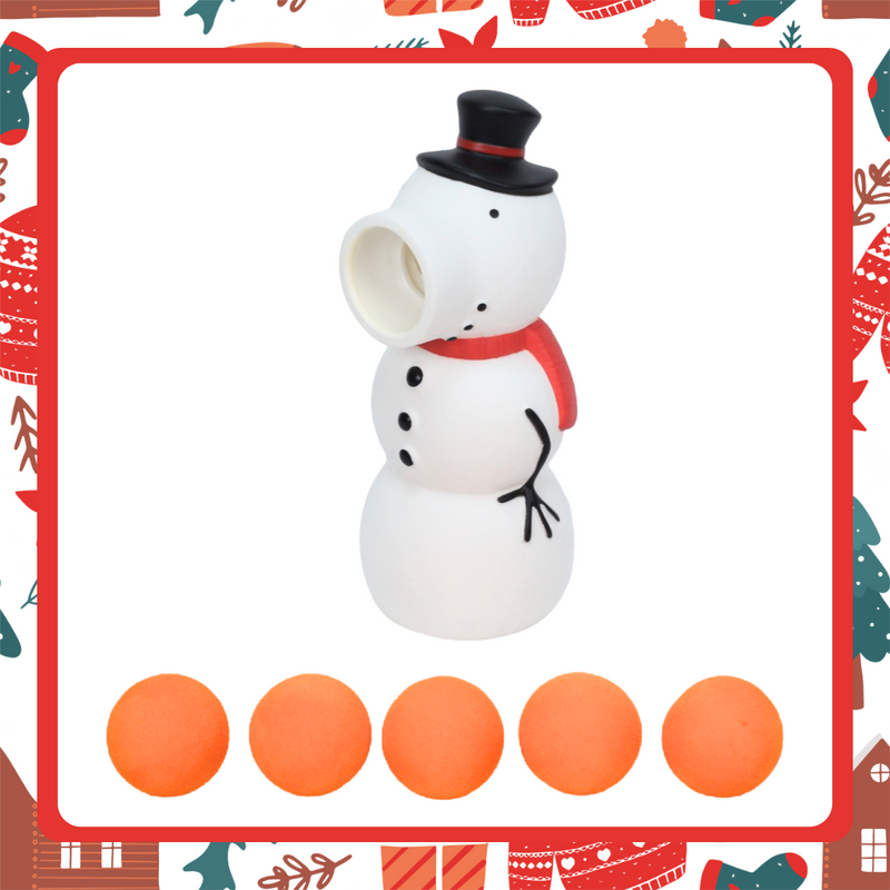 Snowman Popper Toy - Soft Foam Ball Launcher - Fun & Safe Indoor/Outdoor Play for Kids Aged 4+ - Perfect Winter & Christmas Gift!