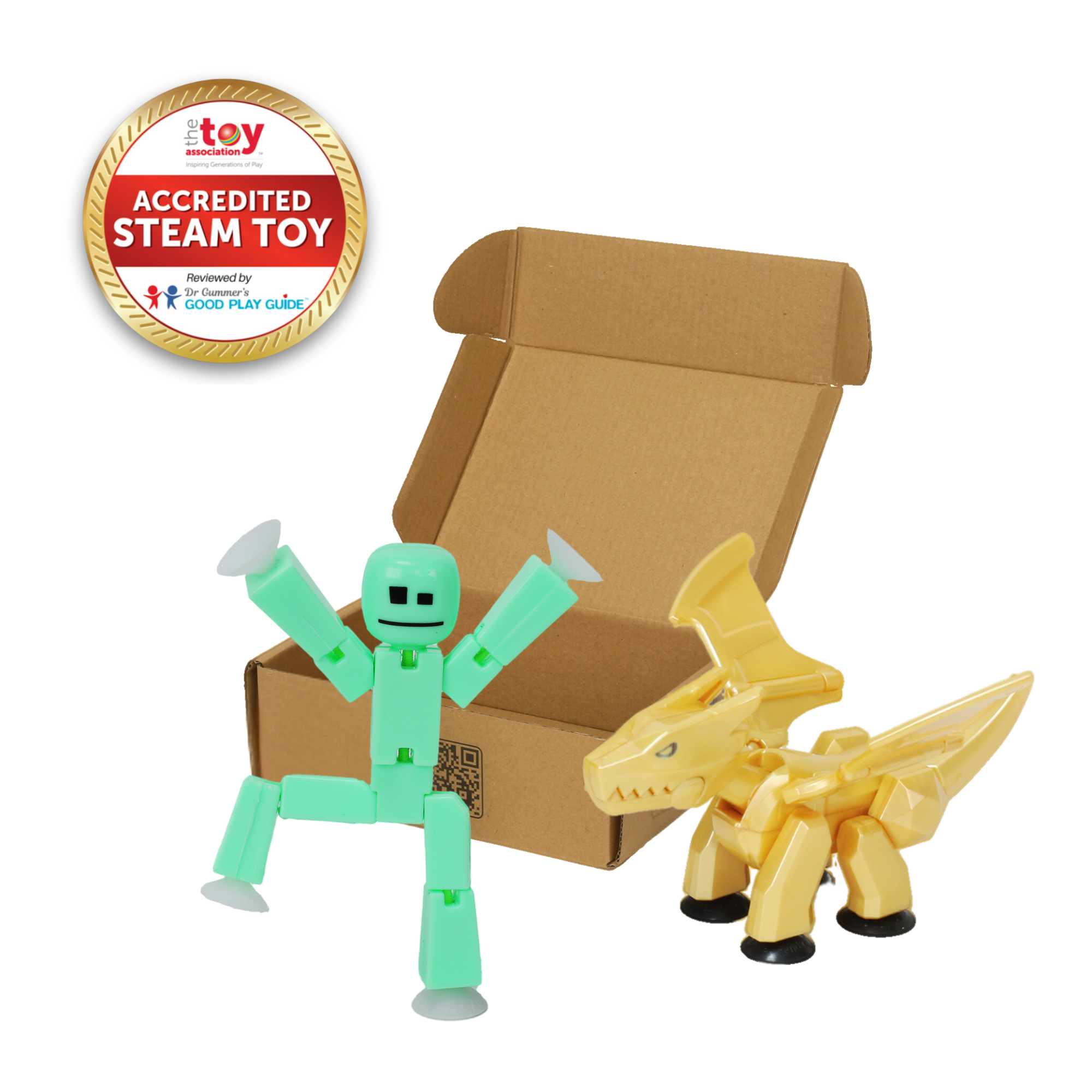 StikBot Gold Scorch Mega Monster & Mint StikBot Duo