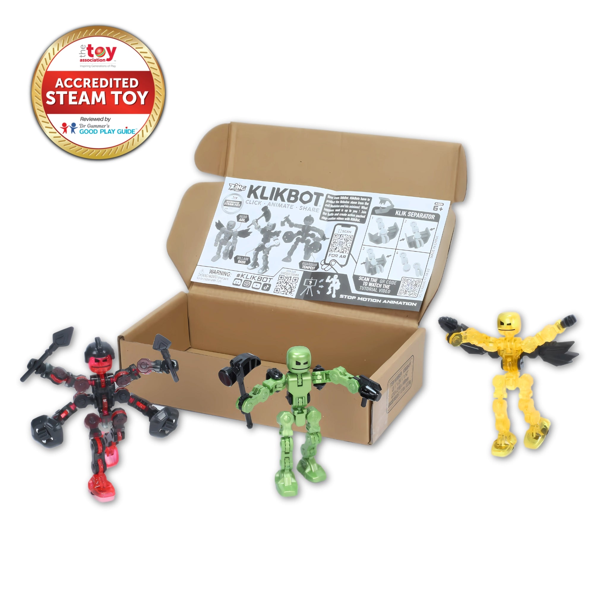 Klikbot Galaxy 3 Pack: Poseable Action Figures with Accessories