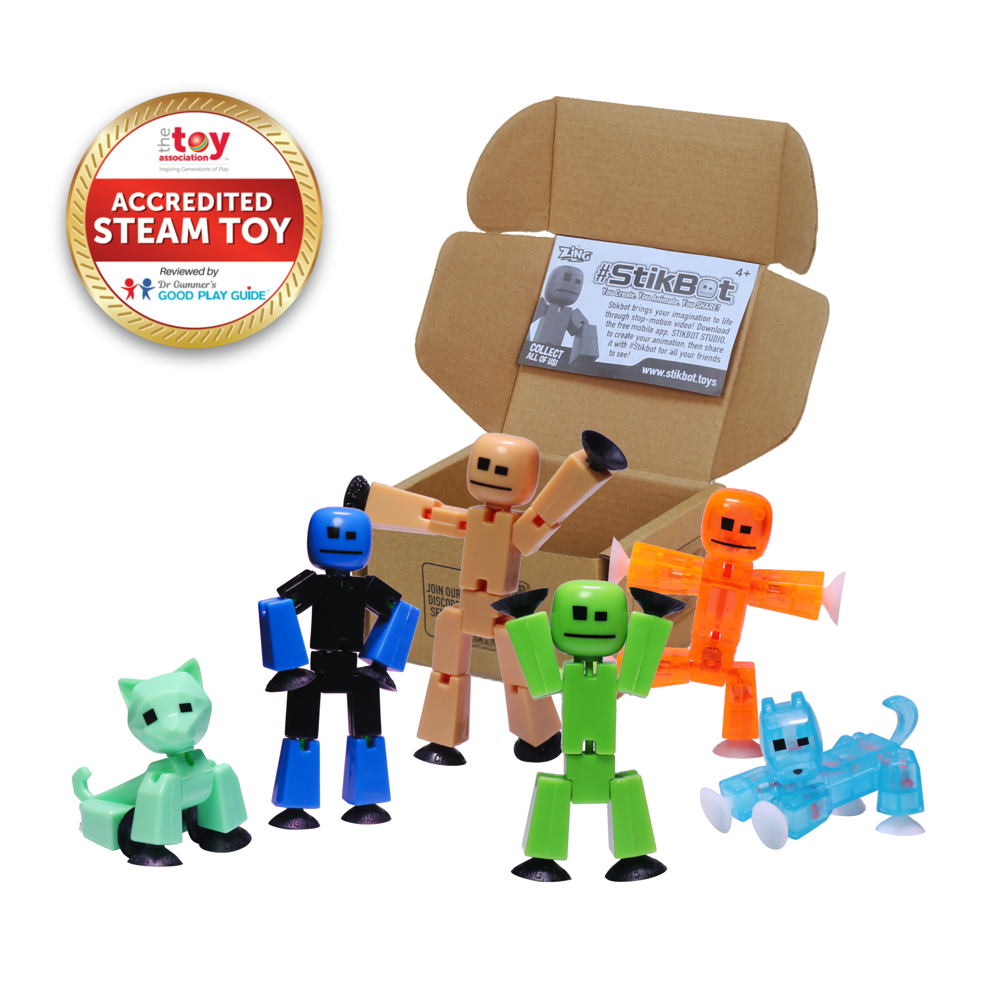 StikBot Family Pack (NEW Colors): Stop Motion Family Fun!