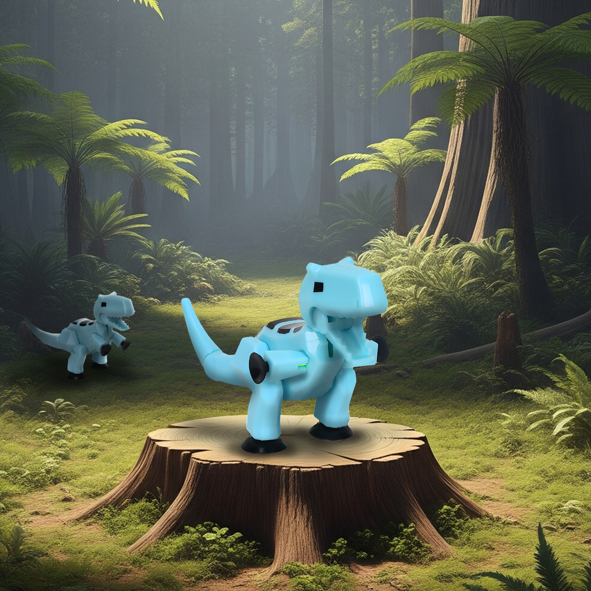 StikBot Mega Dino | Ice Blue - Stop Motion Action Figure