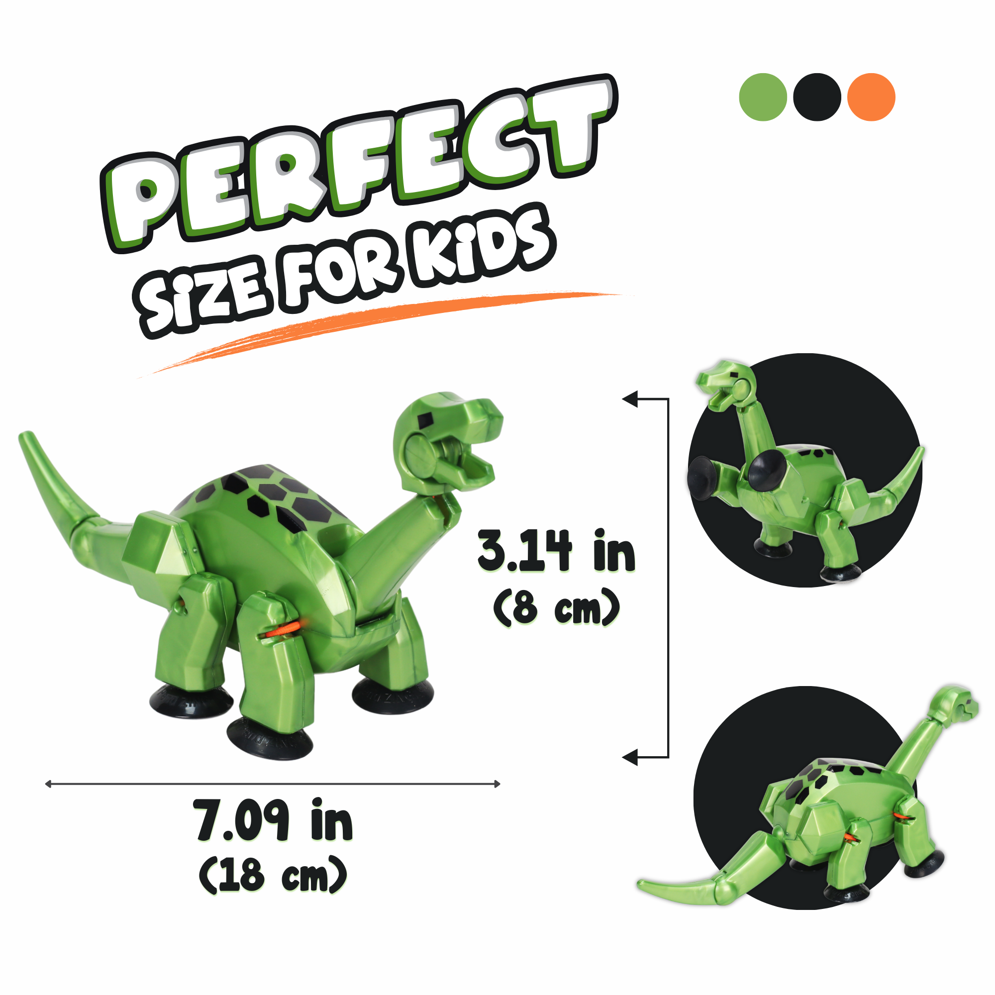StikBot Mega Dino | Metallic Green - Stop Motion Action Figure