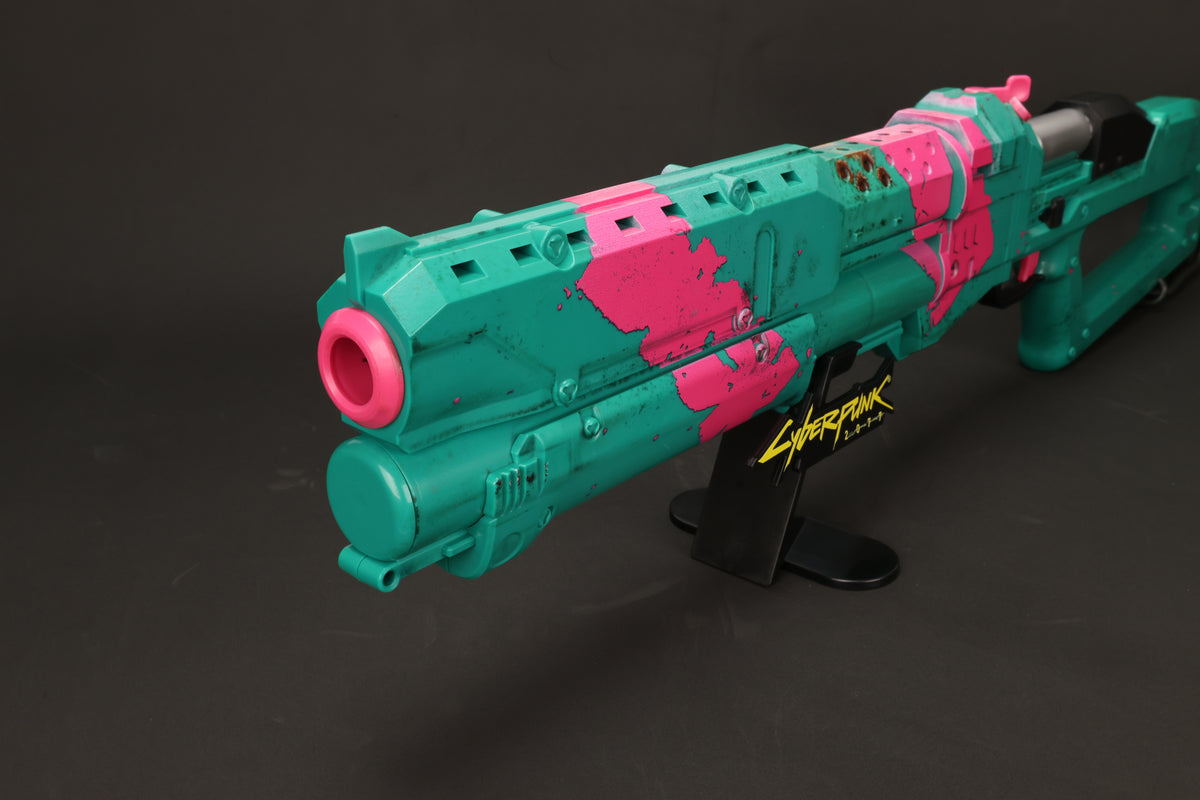 Cyberpunk 2077 GUTS 1:1 Scale Shotgun Replica – 32 Inch Prop with Pump Action, Light Sound Smoke FX & Display Stand