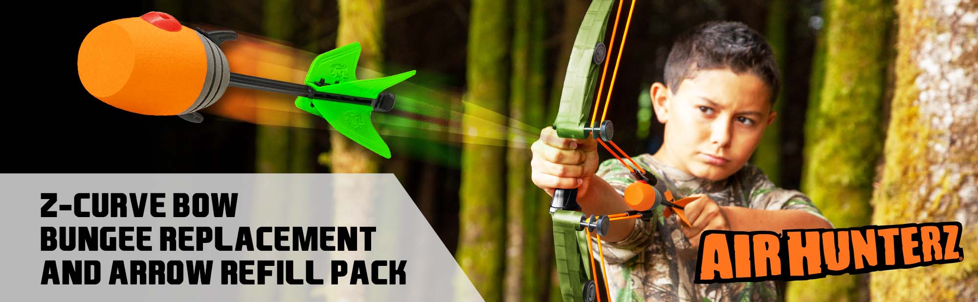 Air Hunterz Z-Curve Bow - 2 Pairs of Bungee and 4 Arrows