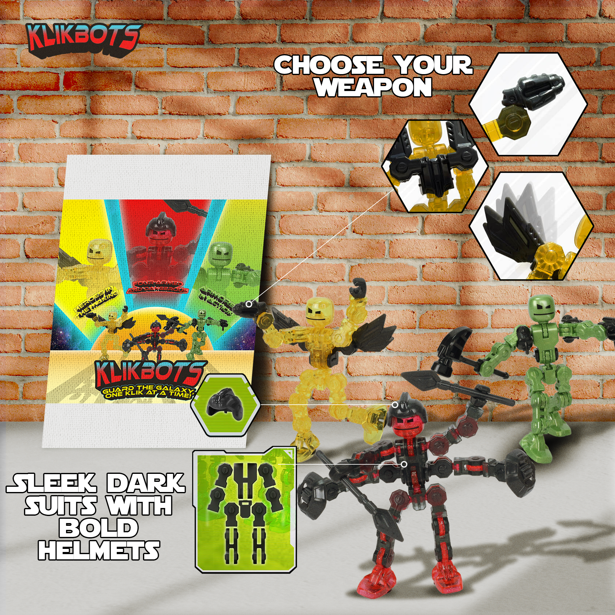 Klikbot Galaxy 3 Pack: Poseable Action Figures with Accessories Klikbot Galaxy 3 Pack: Poseable Action Figures with Accessories