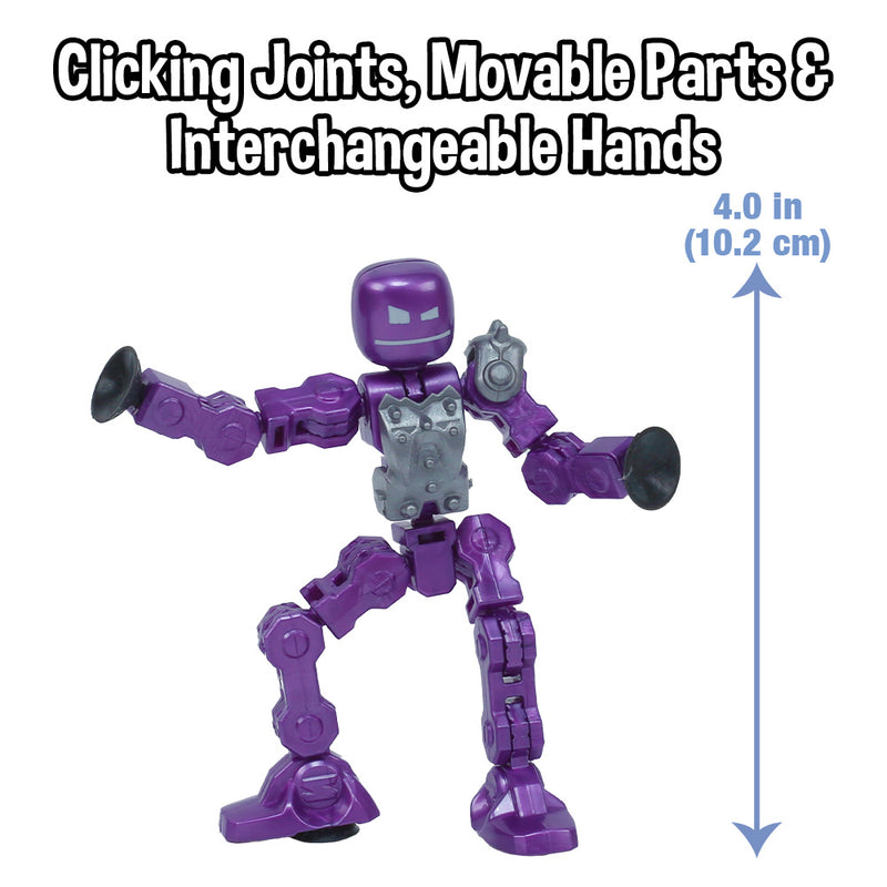  Zing Klikbot Complete Set of 4 Poseable Action Figures with  Weapons, Translucent, Create Stop Motion Animation, for Ages 6 and Up  (Series 1 Heroes) : Toys & Games