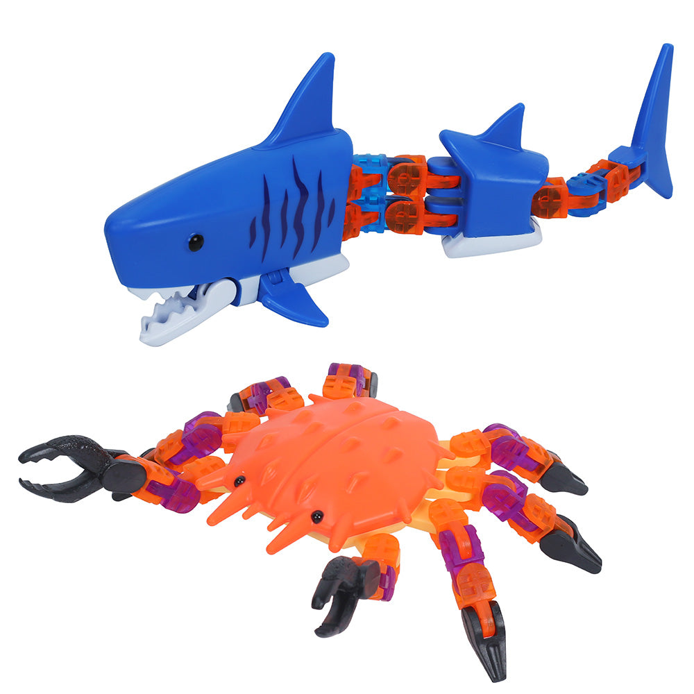 Klixx Ocean Shark & Crab 2-Pack: Fidget & Click Fun!