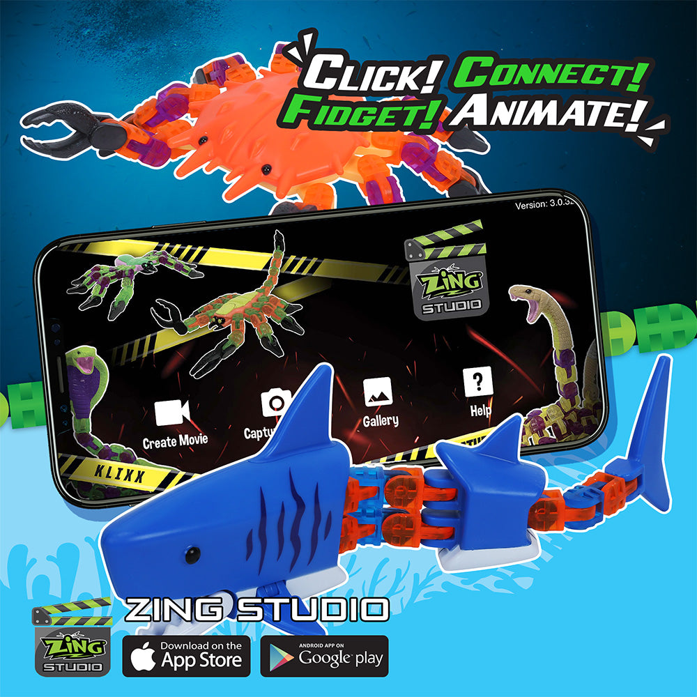 Klixx Ocean Shark & Crab 2-Pack: Fidget & Click Fun!