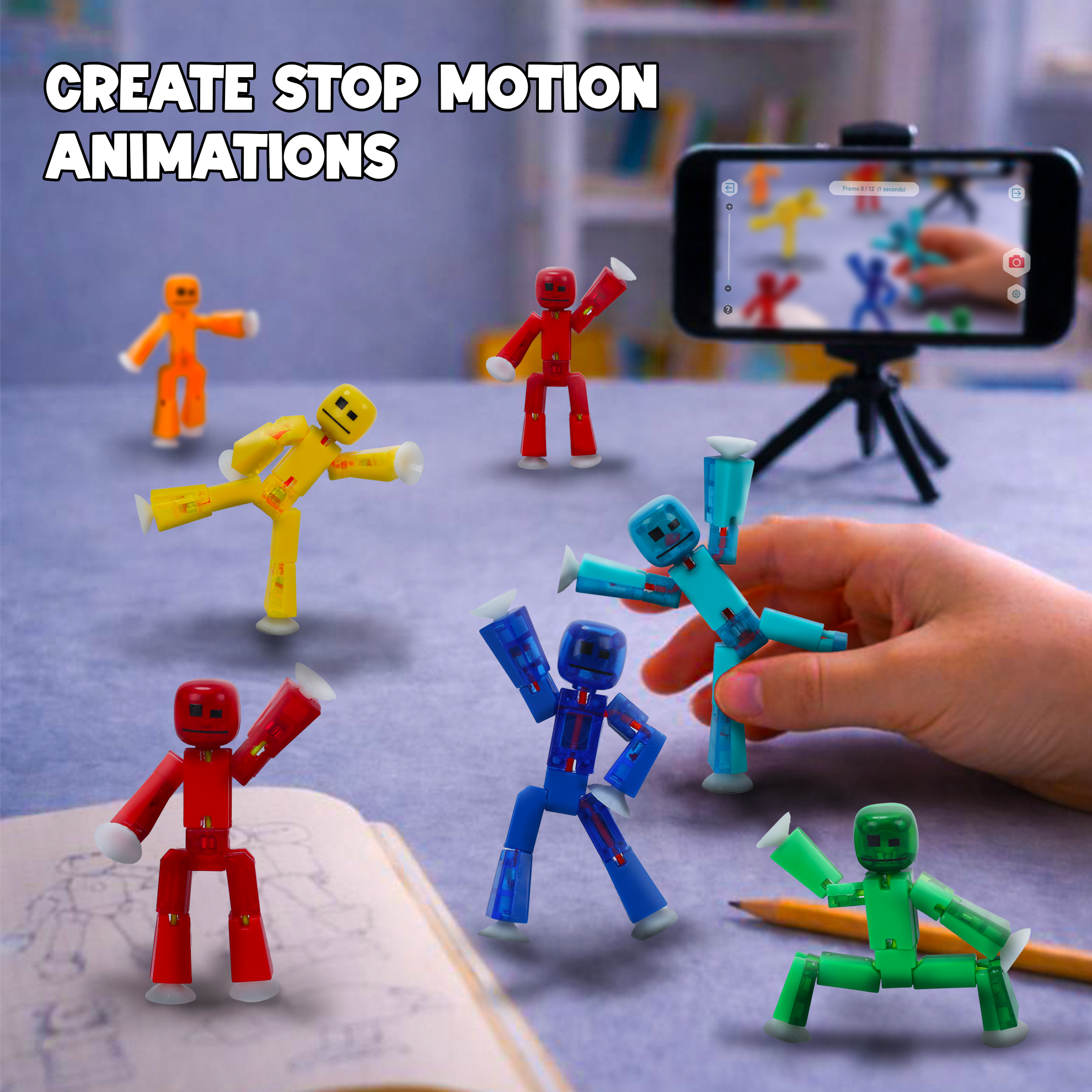 StikBot 2-Tone 6-Pack – Poseable Stop-Motion Figures