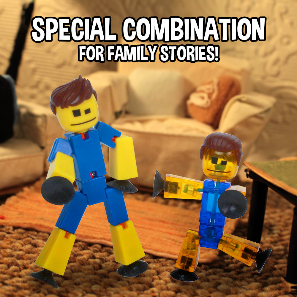 StikBot Special Family Pack - Stop Motion Set with Juniors & Hair