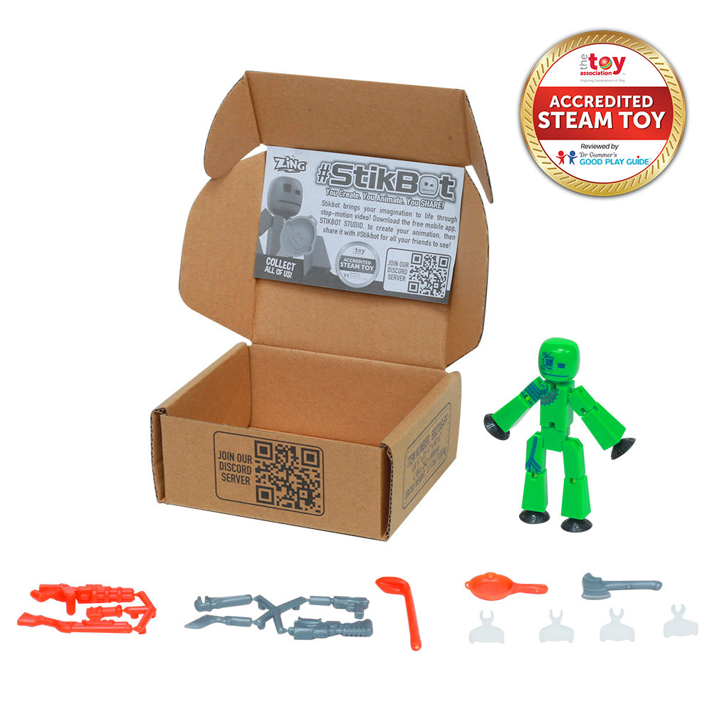 Zing StikBot Set unico – Include 1 StikBot – Figurine e accessori da collezione, animazione Stop Motion, a partire dai 4 anni (blu ghiaccio Zing StikBot Set unico – Include 1 StikBot – Figurine e accessori da collezione, animazione Stop Motion, a partire dai 4 anni (blu ghiaccio