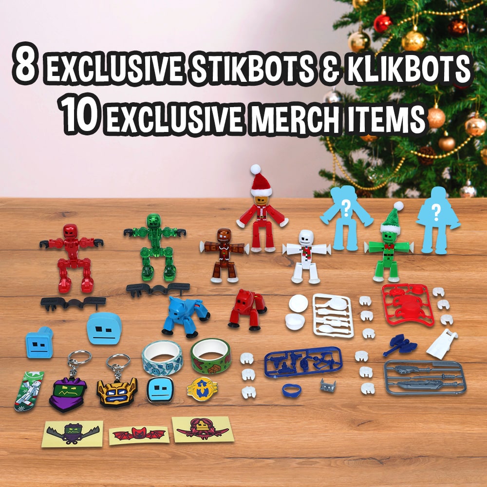 Zing StikBot Zombie Hunters Pack, Set of 4 Printed StikBots Collectable  Figures, Includes 4 StikBots and Accessories, Stop Motion Toy for Kids Ages  4