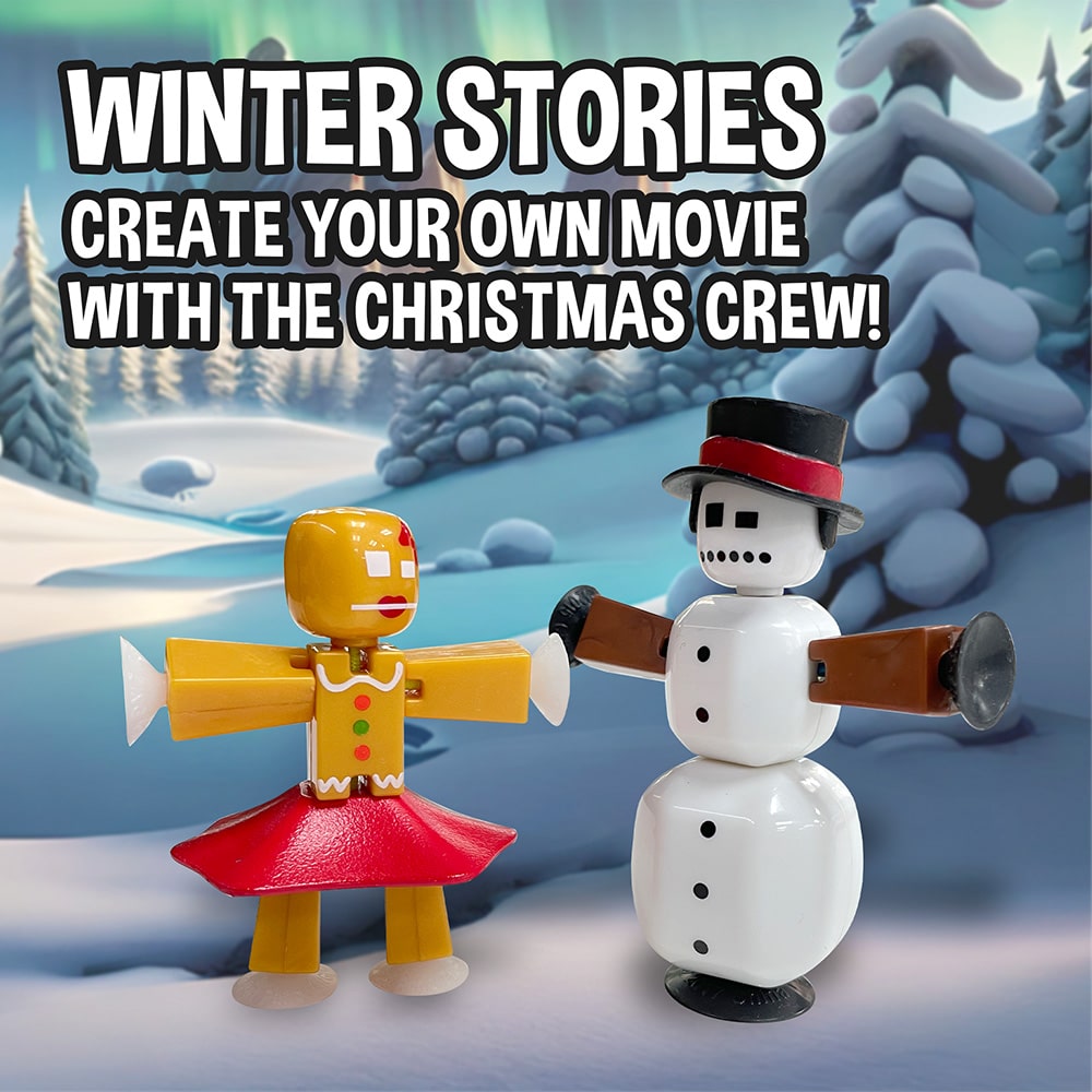 StikBot Christmas Crew Pack - Santa, Snowman, Elf, Gingerbread Man, Reindeer, Nutcracker