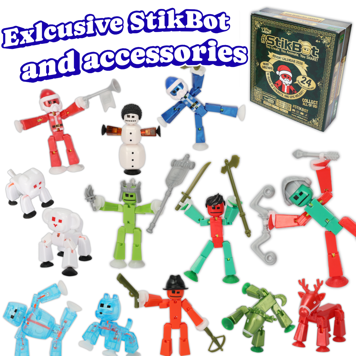 StikBot Advent Calendar 2026 – 24-Day Countdown with 13 Figures