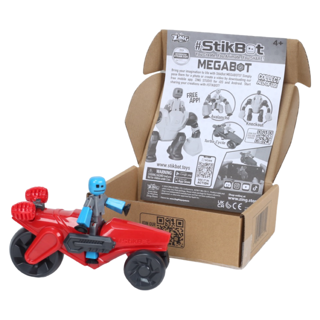 Stikbot Turbo Cycle MegaBot Set: Red Rider & Stop Motion Fun!