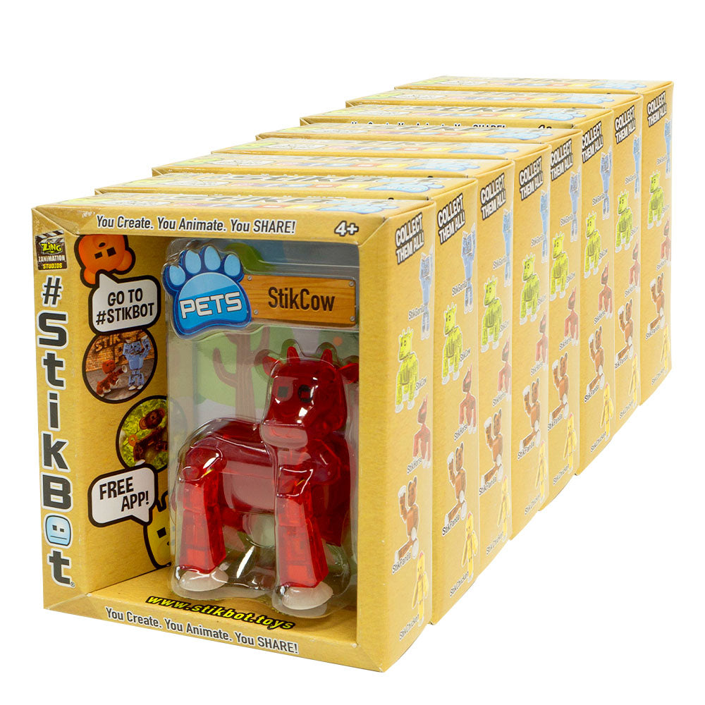 StikBot Pets Mega Pack A - 8 Poseable Figures for Stop Motion Fun