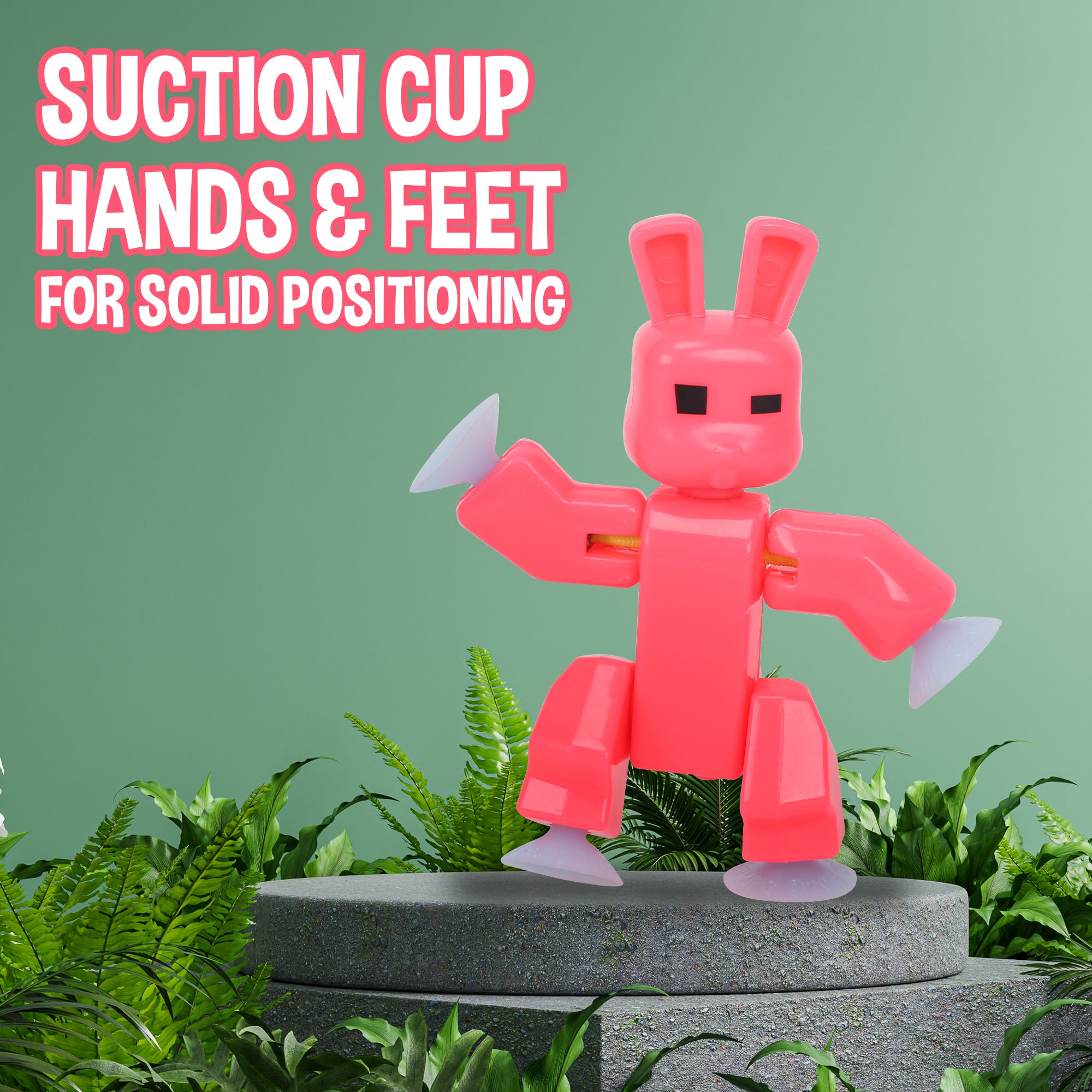 Stikbots Neon & Glow Colors, Chicken & Rabbit 4-pack Bundle