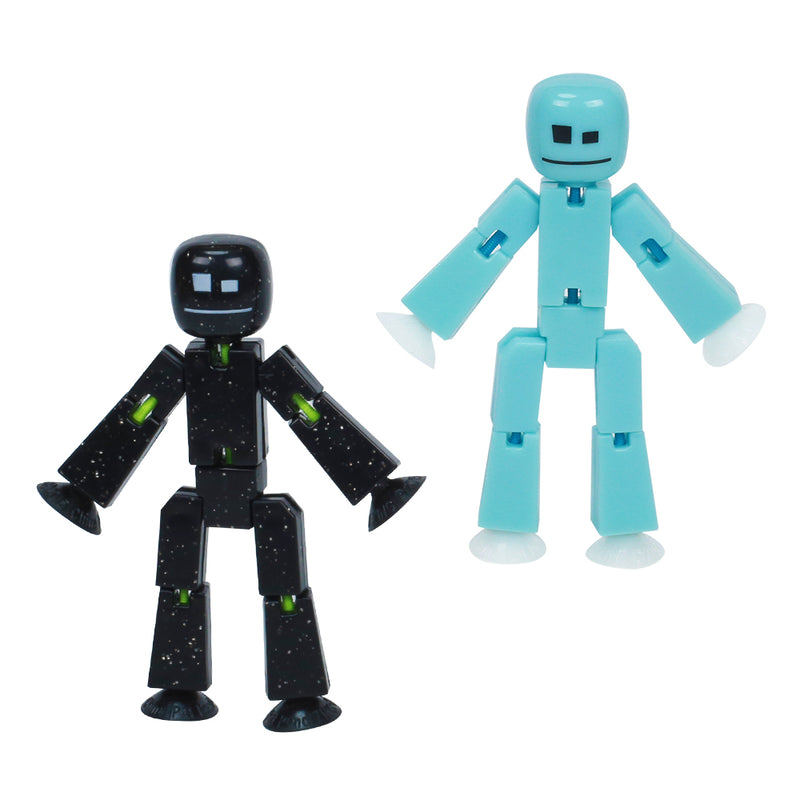 Stikbot - 2023 New Colors Dual Pack Solid Ice Blue+Solid Black Sparkle