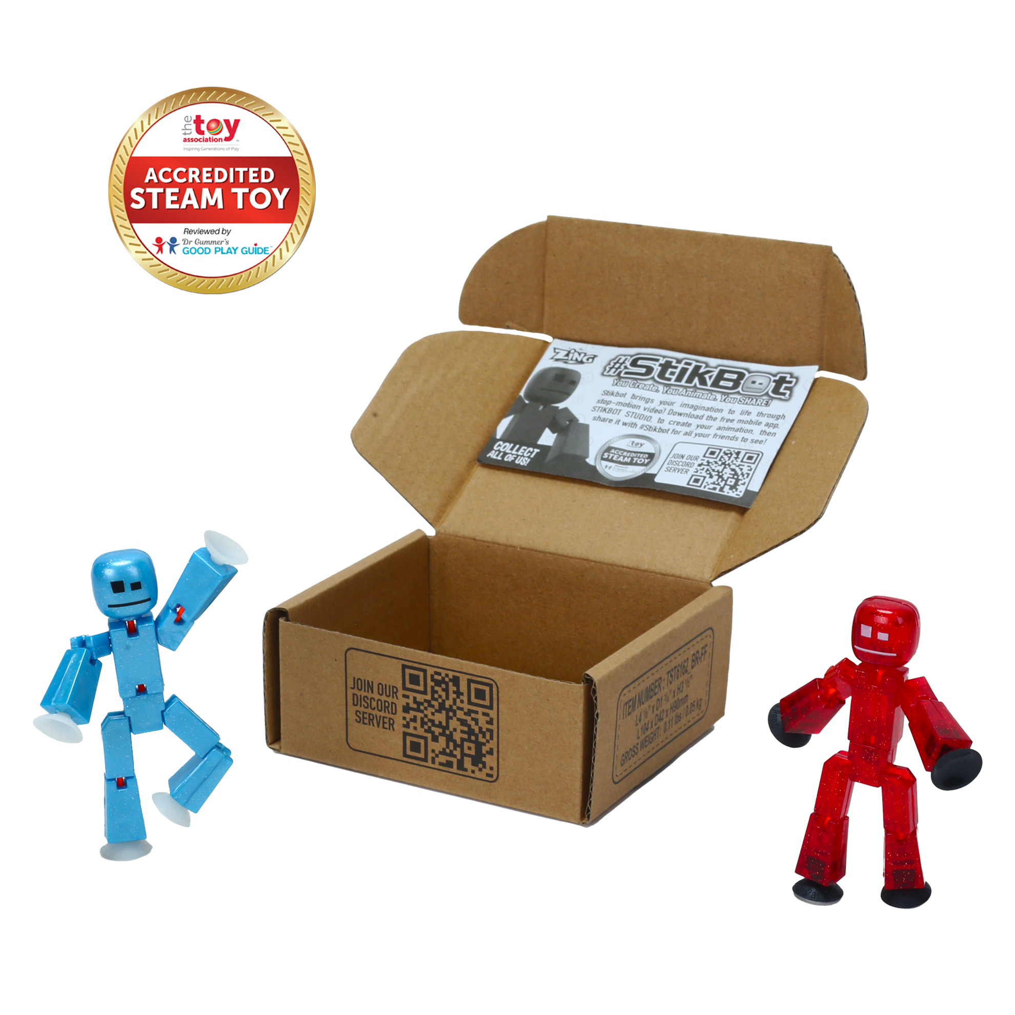 StikBot Dual Pack | StarFrost Blue & Comet Red