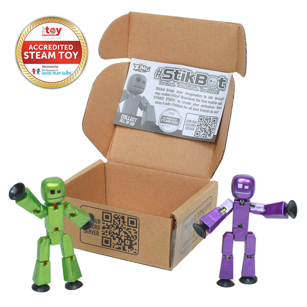 Mini Stickbot StikBot Dual Pack - New Colors - Collectible Stop Motion Figures