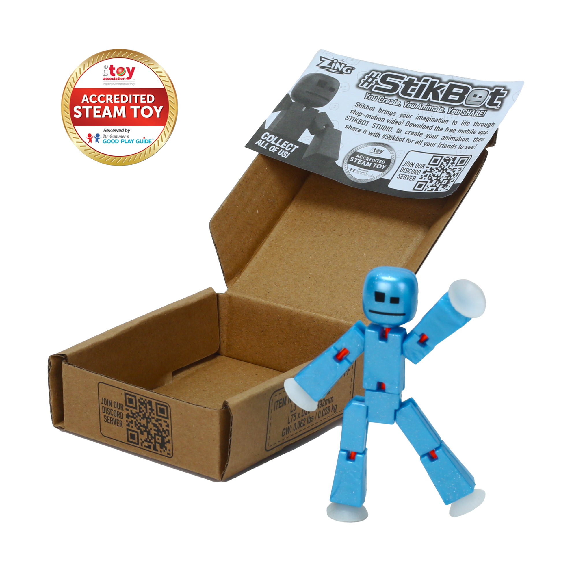 StikBot StarFrost Blue | Poseable Stop Motion Figure