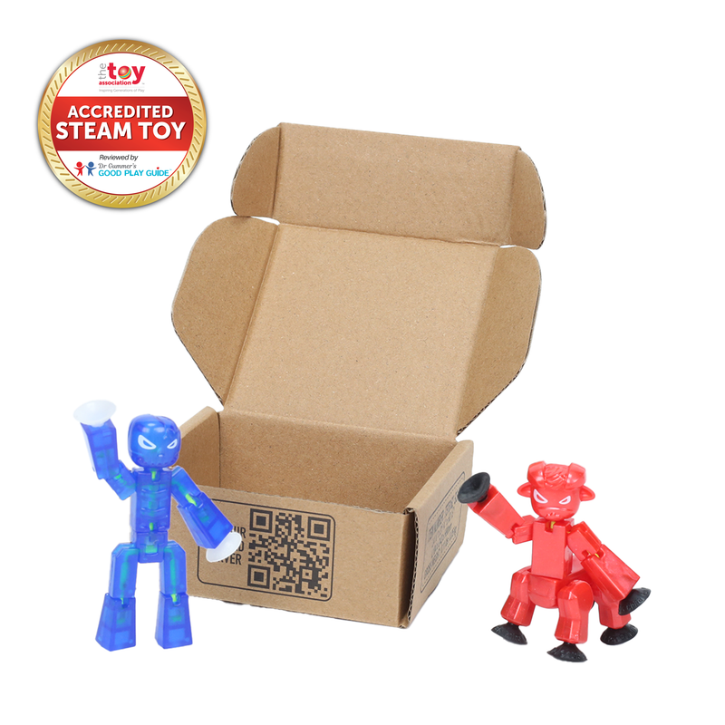 StikBot Monster Dual Pack : Grim-Clear Blue, Kyron-Red Chrome, Ages 4 and Up