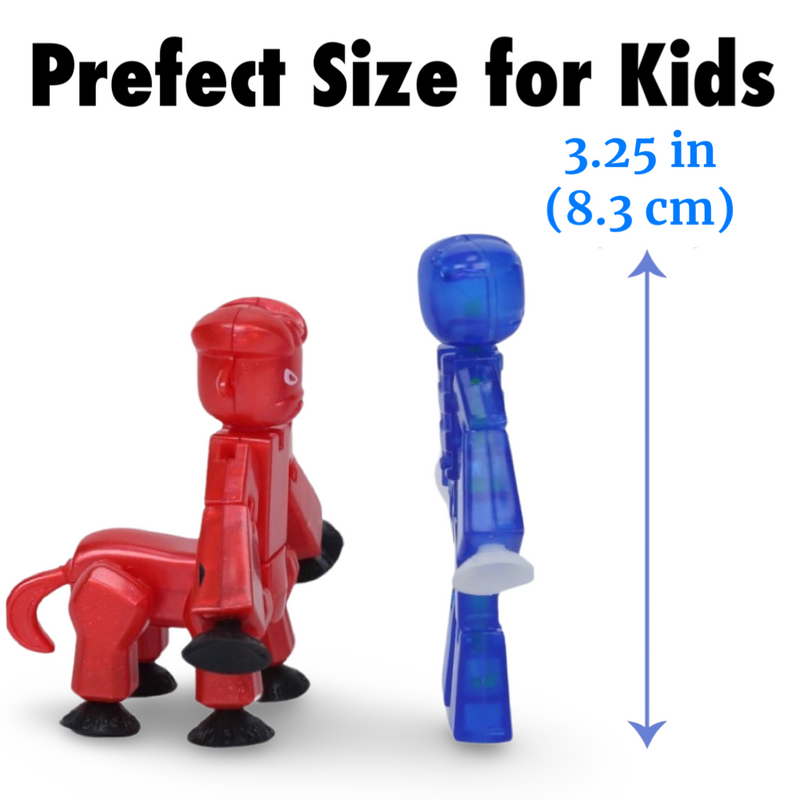 StikBot Monster Dual Pack : Grim-Clear Blue, Kyron-Red Chrome, Ages 4 and Up