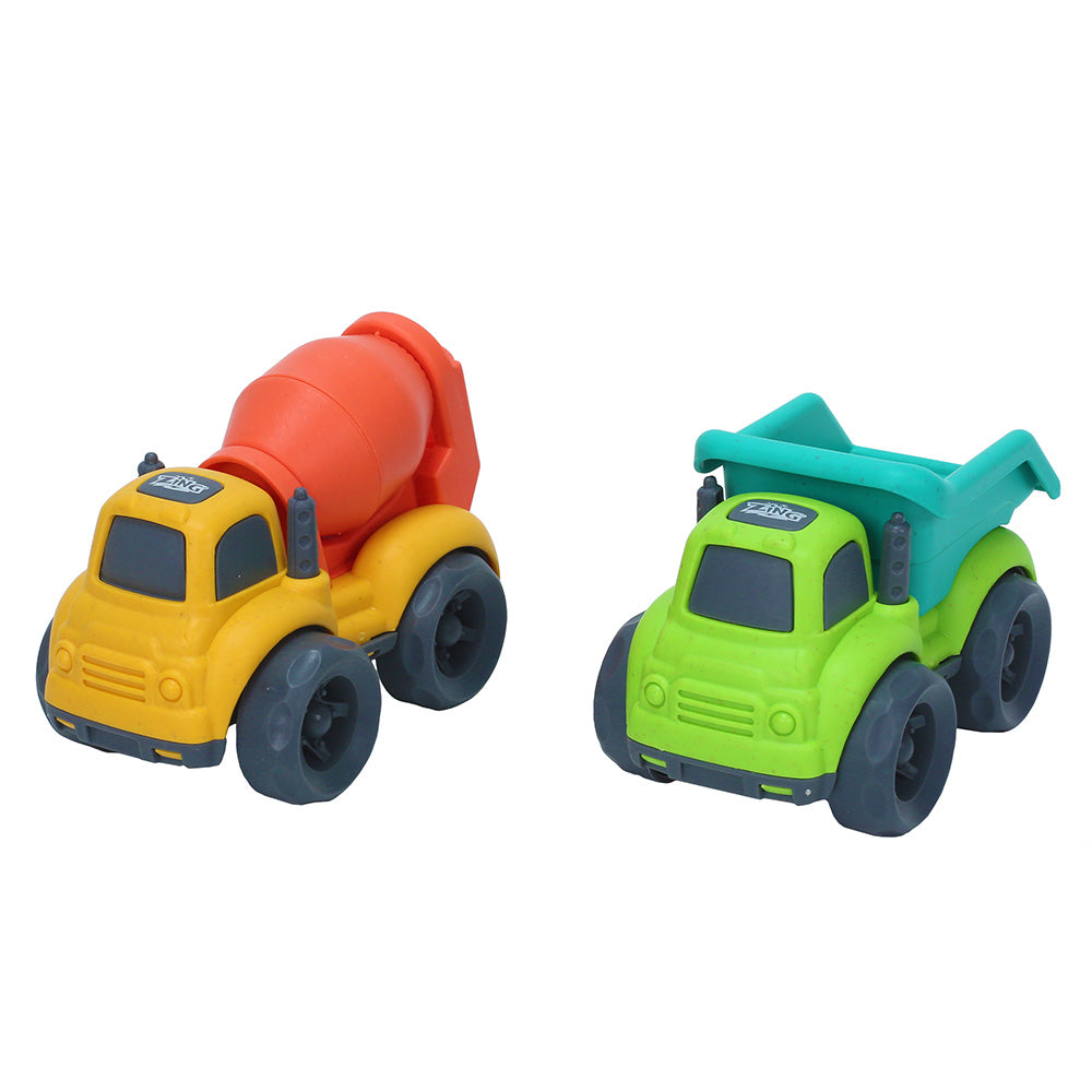 Plantastic 2 Pack City Vehicles - Small Cement Mixer & Dump Truck