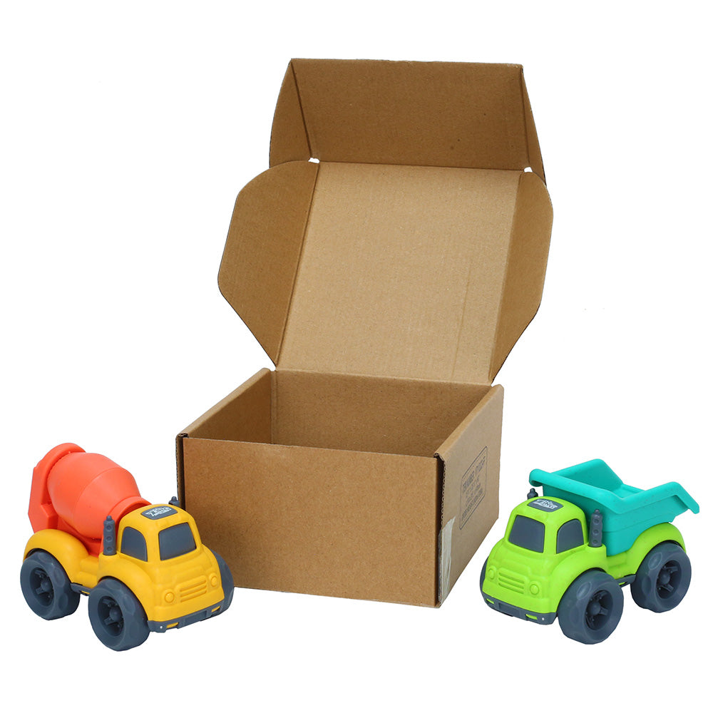 Plantastic 2 Pack City Vehicles - Small Cement Mixer & Dump Truck