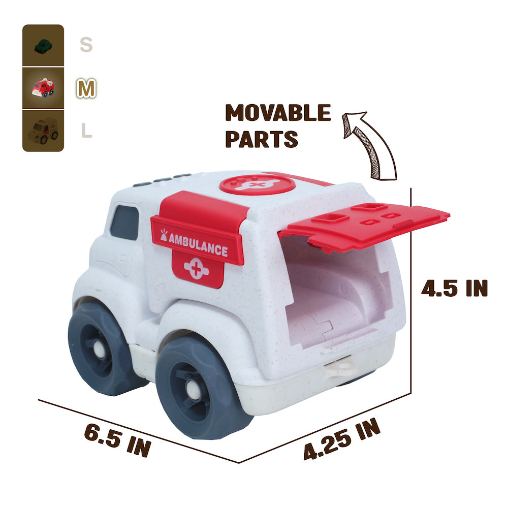 Plantastic 2 Pack City Vehicles - Eco Ambulance & Fire Engine