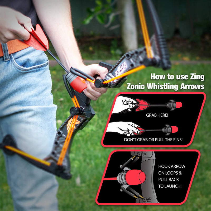 Zing Z-Ammo 10 Units Extra Bounce Back Whistle Arrow Refills (Green/Orange/Red)