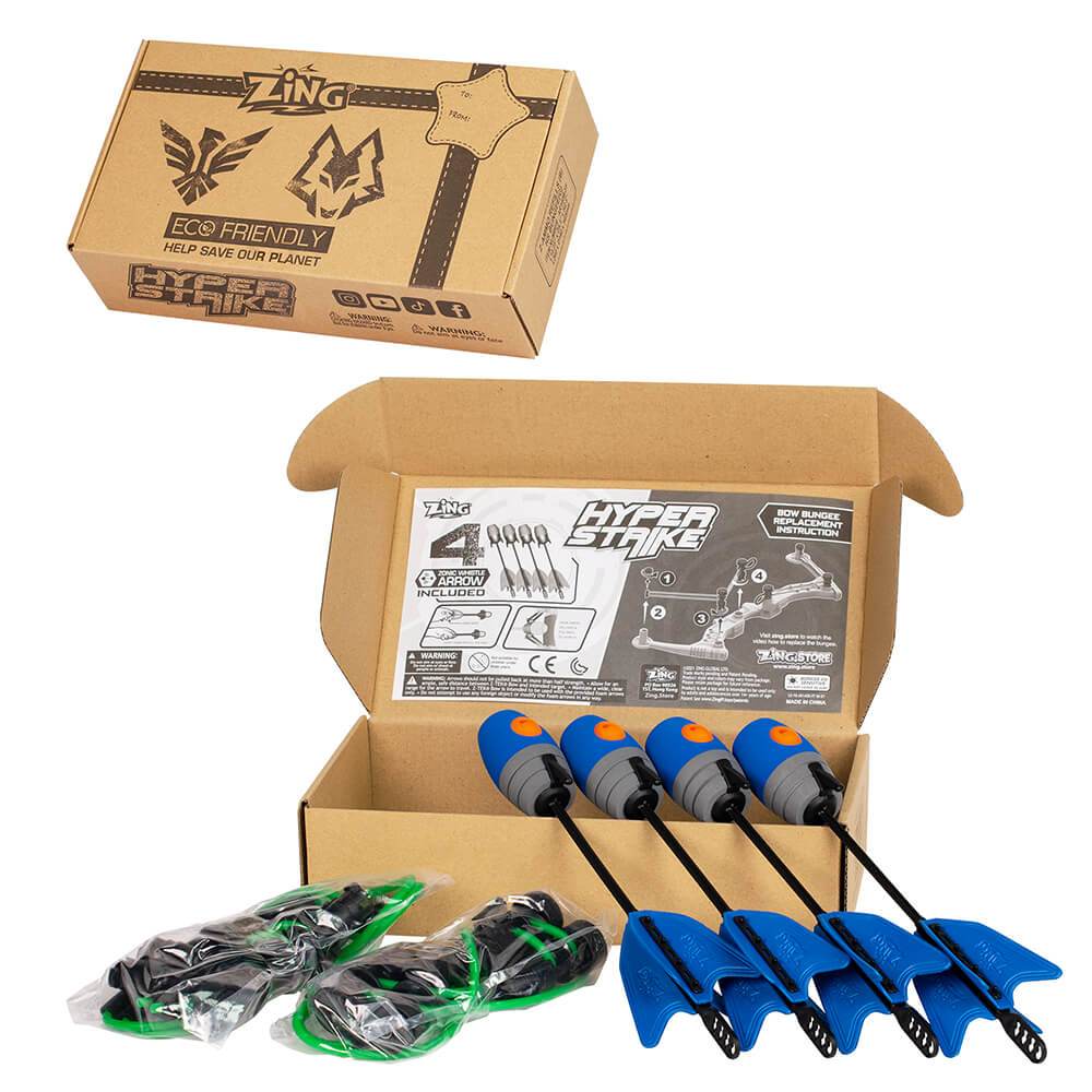 Hyperstrike Bow - 2 Pairs of Bungee and 4 Arrows, Blue