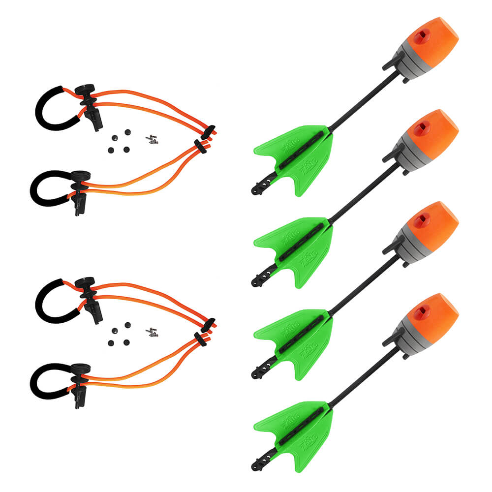 #style_2 Orange Bungee Sets & 4 Green/Orange Zonic Whistle Arrows