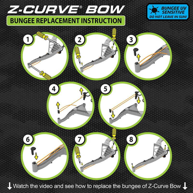 Air Hunterz Z-Curve Bow - 2 Pairs of Bungee and 4 Arrows