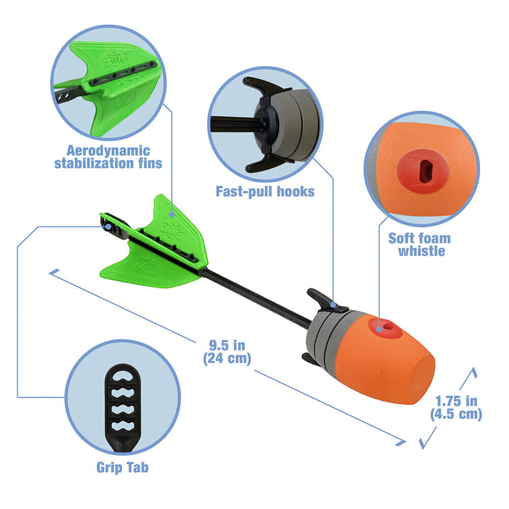 Z-Curve Bow Air Hunterz - 2 Pairs of Bungee and 4 Arrows