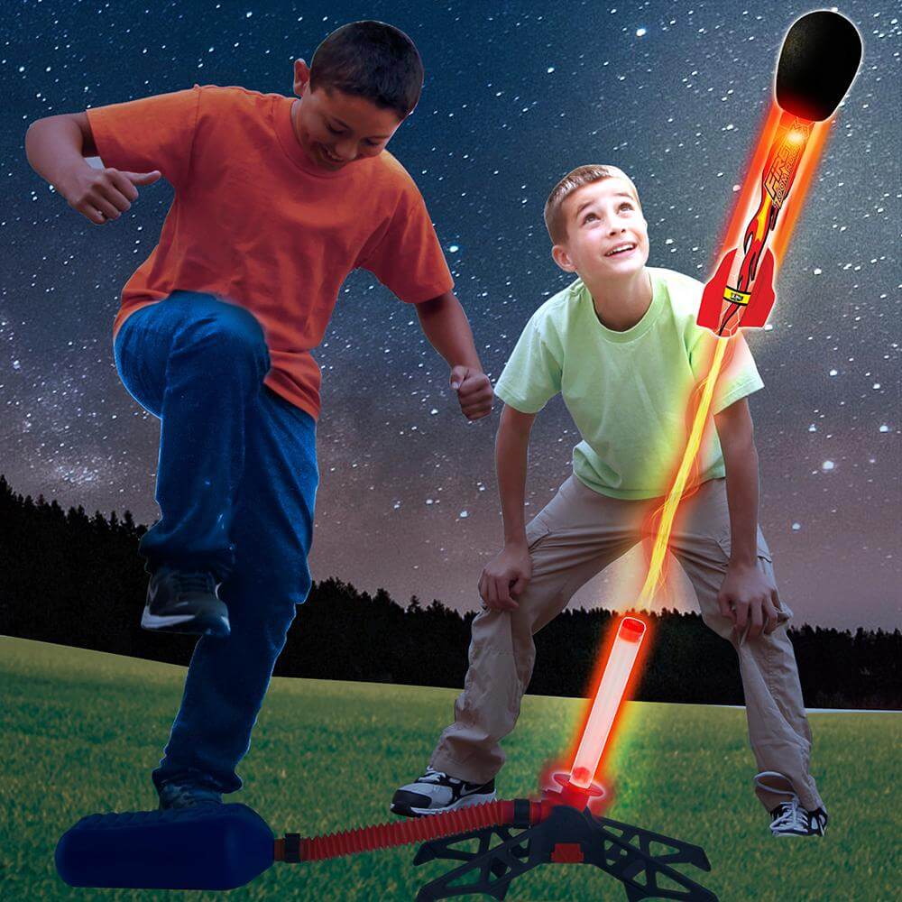 Zoonies Rockets Firetek Zoom Rocketz | Light Up Stomp Rockets - 95ft Flight