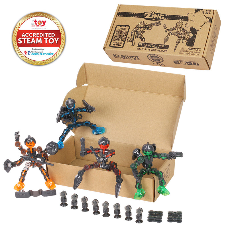 StikBot Zing Megabots 3 Pack, Complete Set of 3 Poseable Action Figures and  Mega Vehicles, Turbo Cycle, Knockout and Avalanche