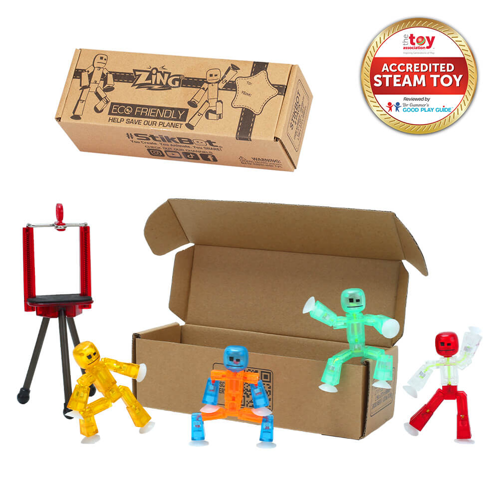 StikBot 4-Pack Special | Stop Motion Kit with Tripod