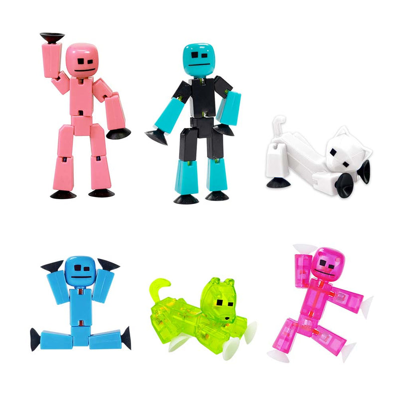  Zing StikBot Dual Pack - Includes 2 StikBots - Collectible  Action Figures and Accessories, Stop Motion Animation, Ages 4 and Up (Ice  Blue+Solid Black Sparkle) : Toys & Games