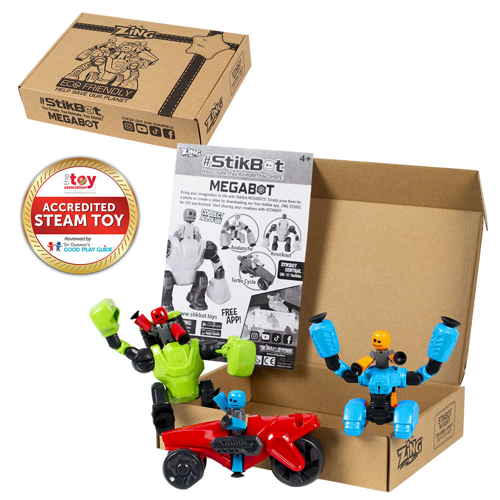 StikBot MegaBot 3-Pack | Stop Motion Animation Figures