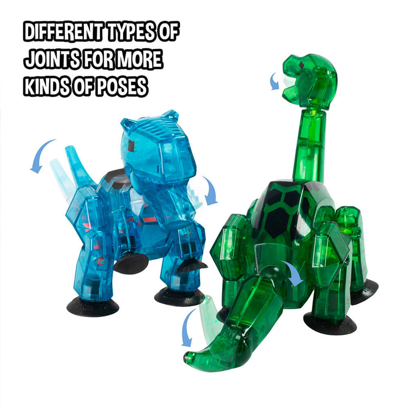 Stikbot Dino Theme Pack Bundle (2 Stikbots, 2 Dinos and Dino-Themed Accessories)