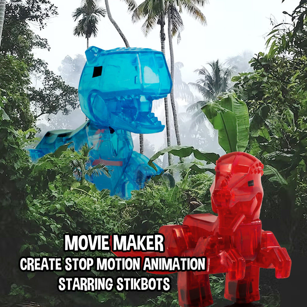 StikBot Dino 4-Pack Bundle | MEGA & Regular - Animation Fun