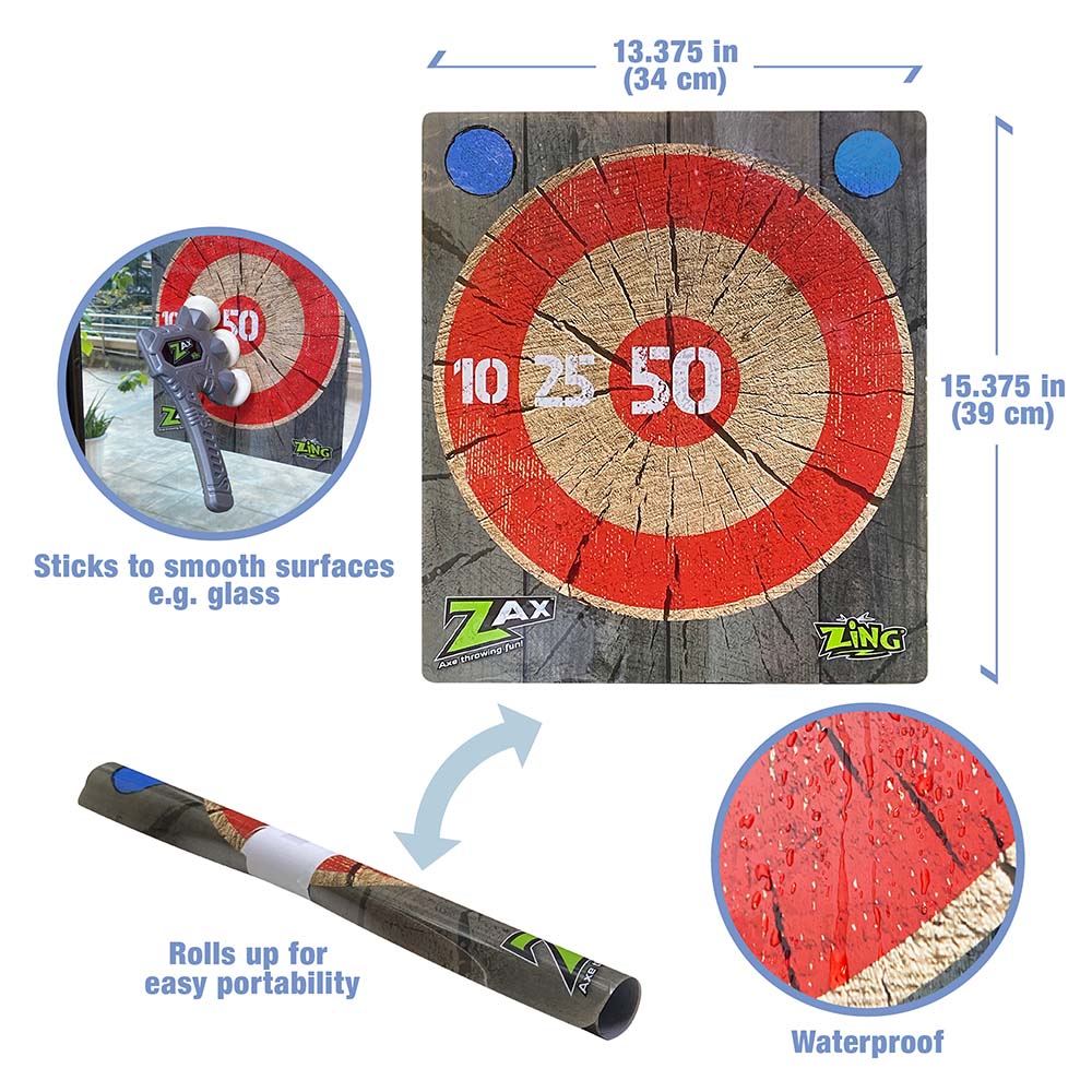 Zax Foam Throwing Axe 2-Pack | Sticky Suction Cups with Target!