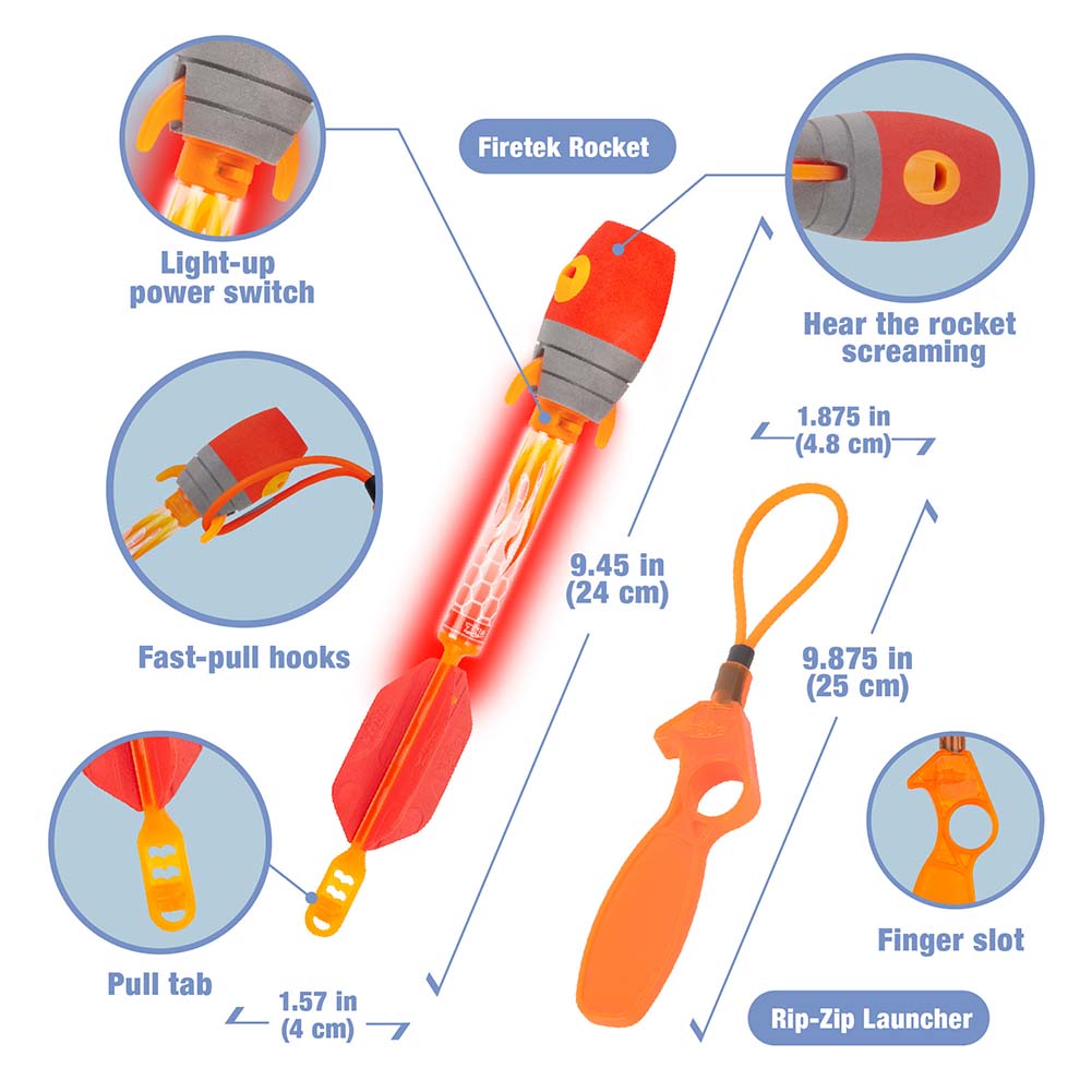 Zing Light up Rockets Launching Combo - Firetek Sky ripperz 2X, Firetek Heli Howler 2X Combo Pack